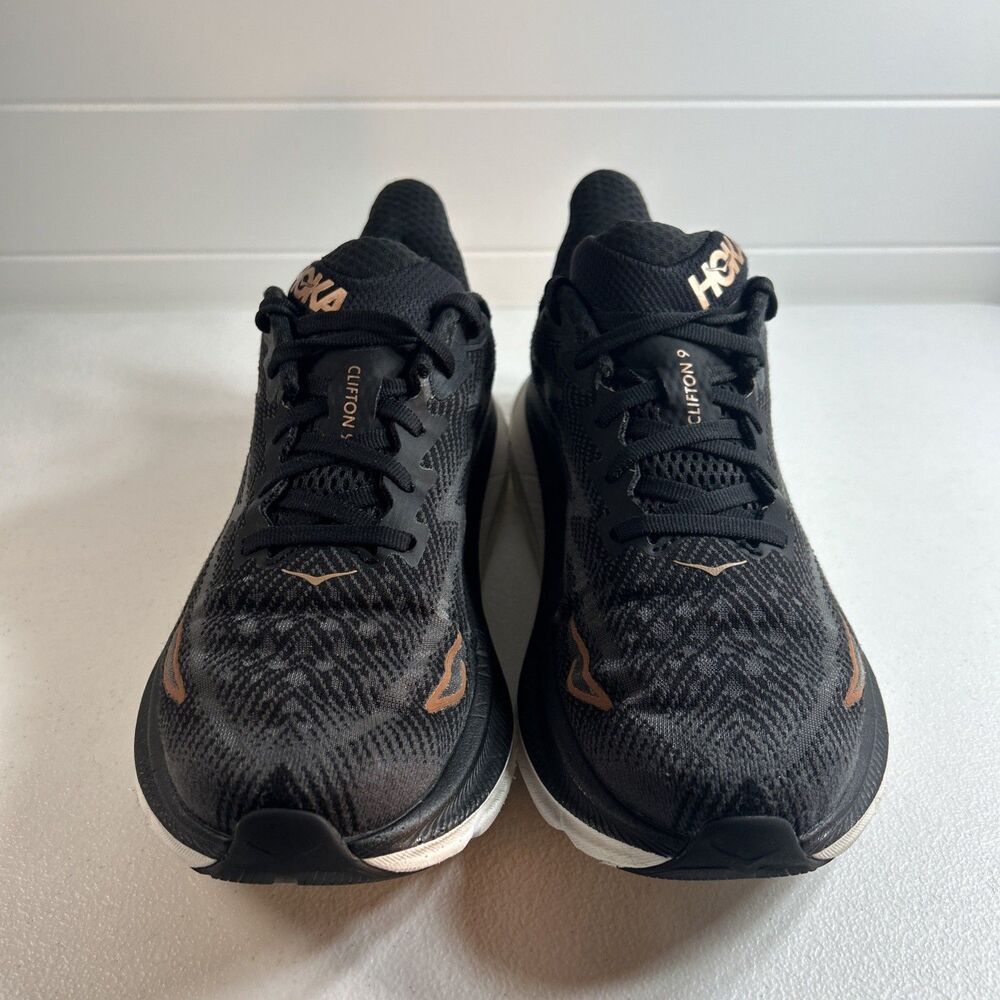 Hoka One One Women’s Shoes Size 7 D Clifton 9 Black Rose Running Sneakers - Picture 3 of 12